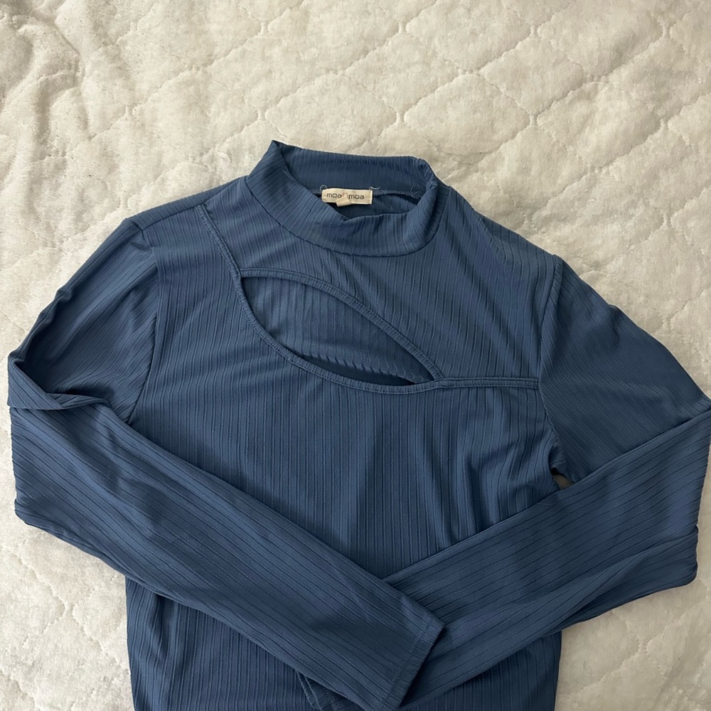 Moa Moa Blue Textured Top